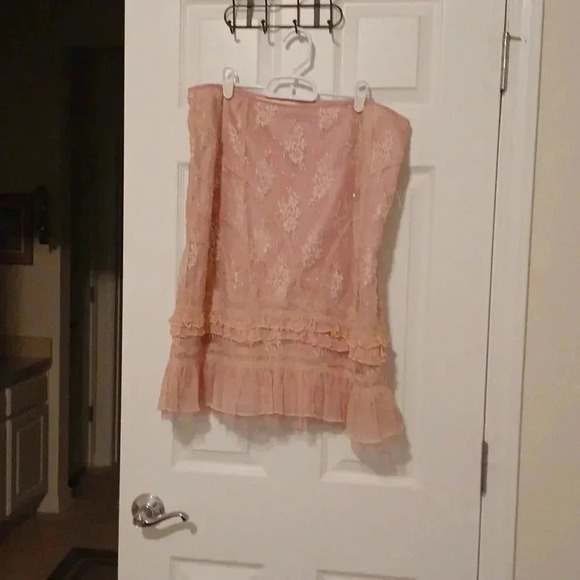 🌹pink lace skirt with zipper on the side - Picture 5 of 11